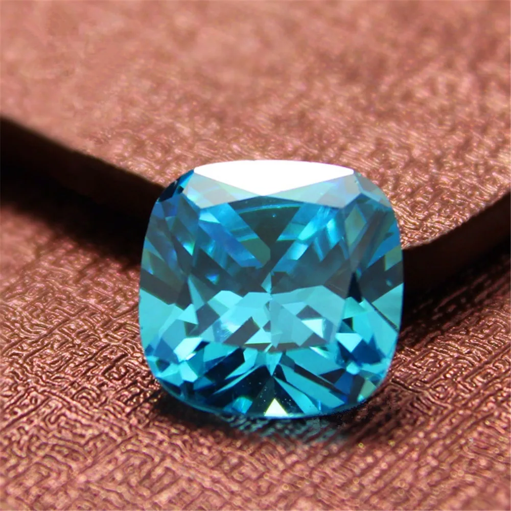 

Joanlyn Aquamarine Square Faceted Gemstone Cushion Cut Aquamarine Gem 4 Sizes to Choose C05A