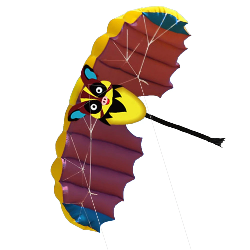 140*50 см безрамный мягкий двойной линии трюк парафойл воздушный змей парашют спортивный пляж Летающий мультфильм летучая мышь воздушный змей