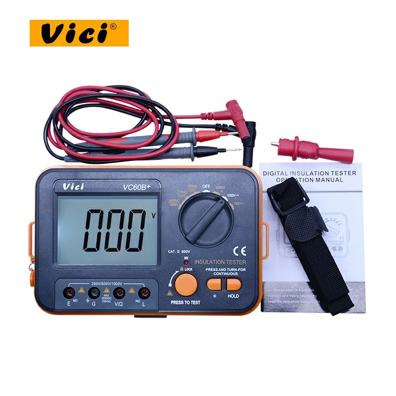 VICI VICHY VC60B + тестер сопротивления изоляции Мегаомметр Омметр Вольтметр DVM 1000V 2G w/LCD