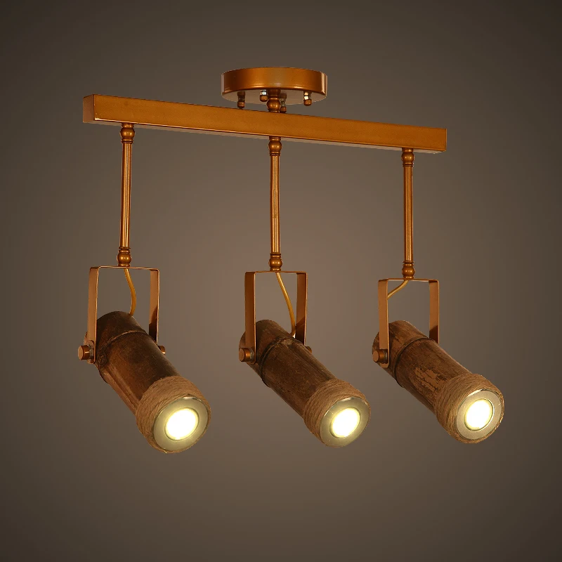 Loft American Rope font b LED b font Bamboo Ceiling Light Bamboo font b tube b