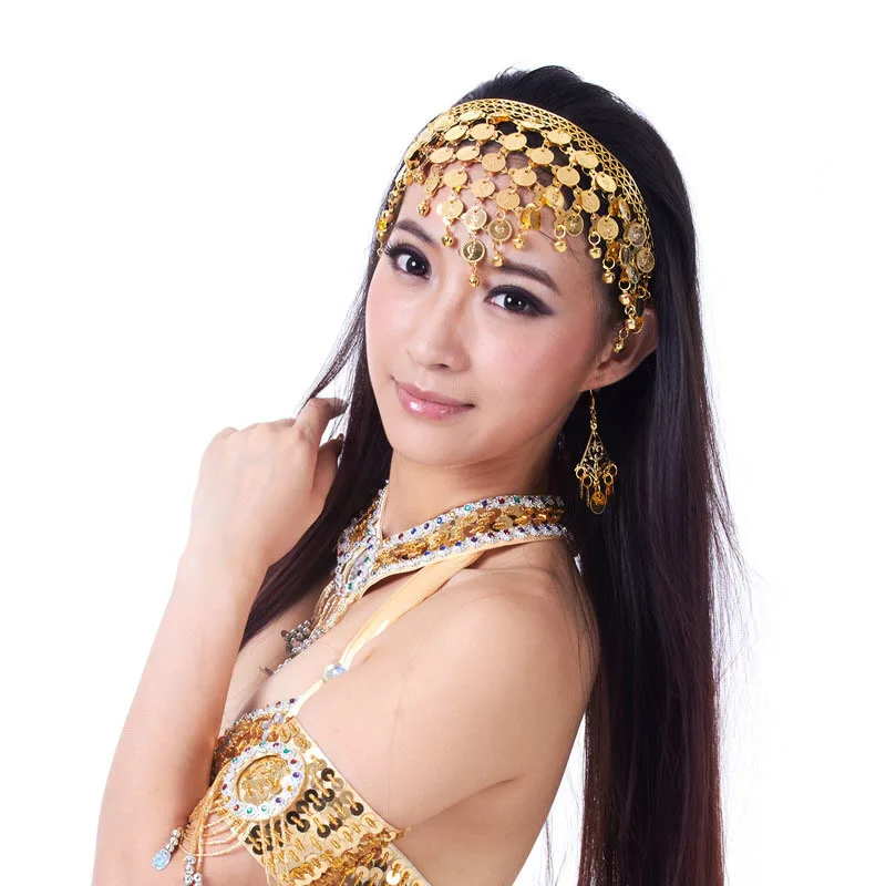 

2016 Hot popular womengold silver belly dance head wear belly dancing accessories for belly dancer