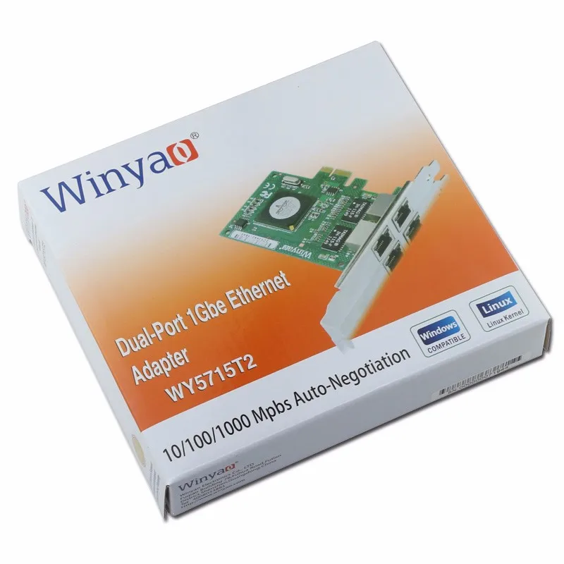 Winyao WY5715T2 PCI-e X1 Настольный двухпортовый сетевой адаптер Gigabit Ethernet с чипсетом Broadcom bcm5715C