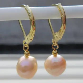 

savageness AAA PERFECT south sea pink pearl earrings 14k/20 GOLD