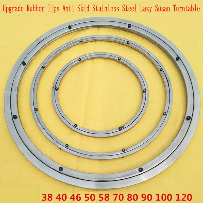 Обновленный Противоскользящий мягкий резиновый наконечник 90 см/36 дюймов OD из нержавеющей стали ленивый Susan обеденный стол поворотный стол