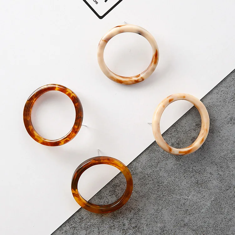

Fashion Acrylic Round Earrings 2019 for Women New Simple Geometric Marble Acetic Acid Resin Earrings Trendy Jewelry Gift