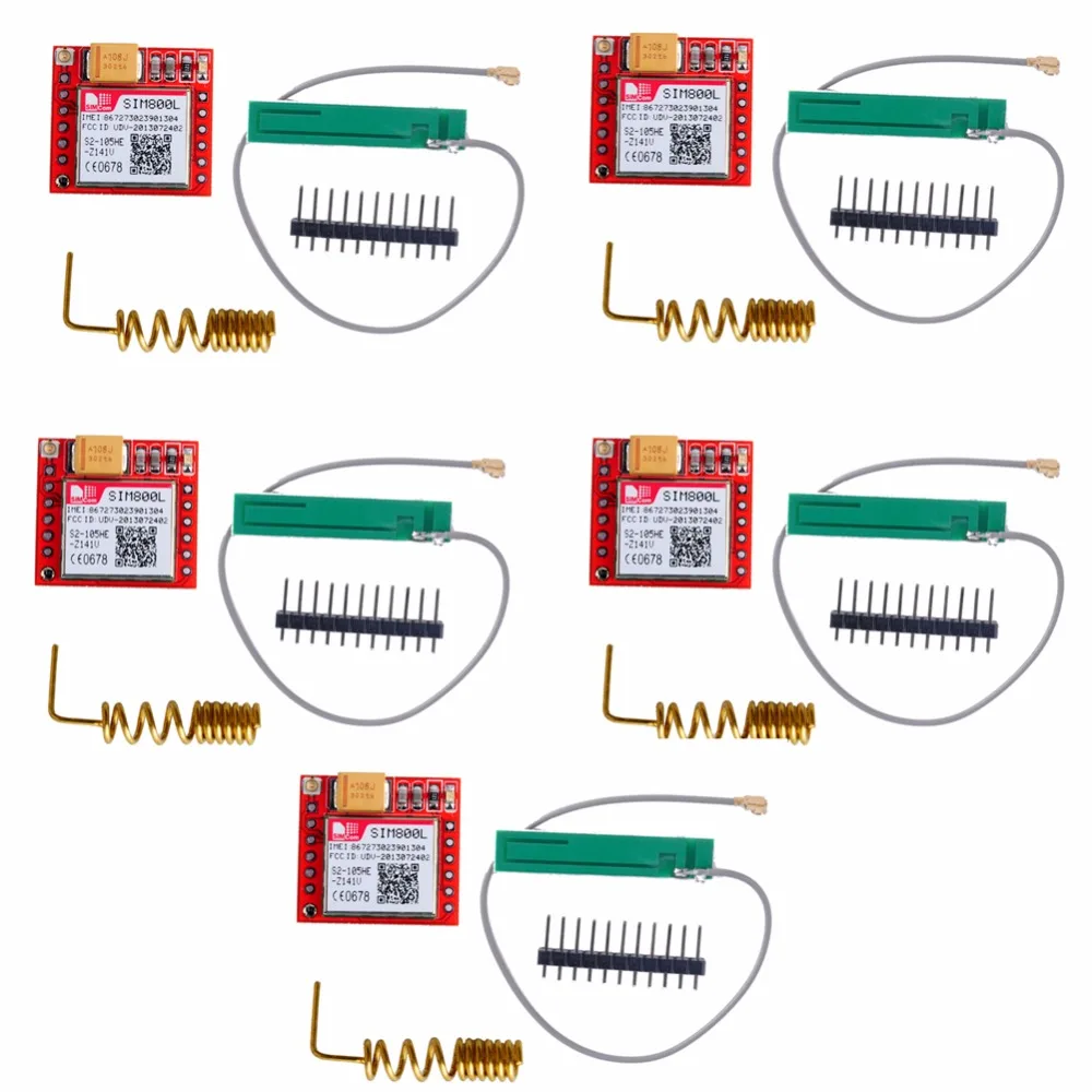 5 шт. маленький SIM800L GPRS GSM модуль MicroSIM основной плате квад-ttl последовательный Порты и разъёмы RCmall FZ1332