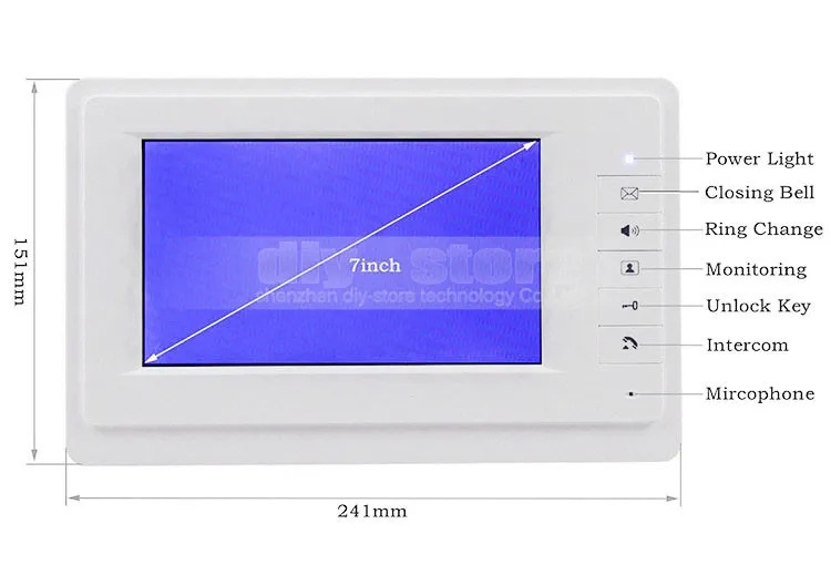 DIYSECUR 7 дюймов TFT цветной ЖК-дисплей видеодомофон дверной звонок 700 TVLine HD IR камера ночного видения 1V6