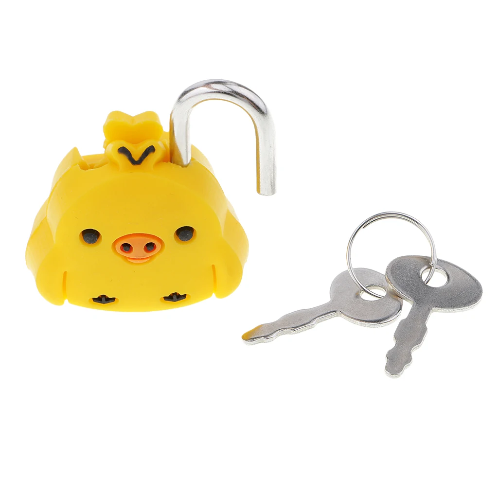 1 Set Silicone Metal Cute Animal Mini Cartoon Lock Novelty Padlock for Suitcase Luggage Safety for Drawers Closets DIY Craft 
