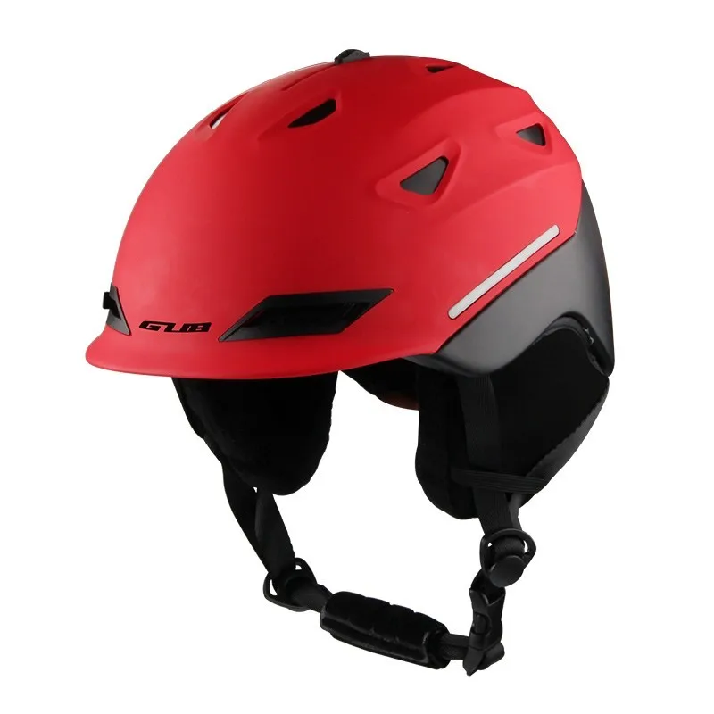 Лыжный шлем цельно-Формованный сноуборд шлем для взрослых мужчин и женщин Спорт на открытом воздухе катание скейтборд лыжный шлем очки - Цвет: Helmet Black Red