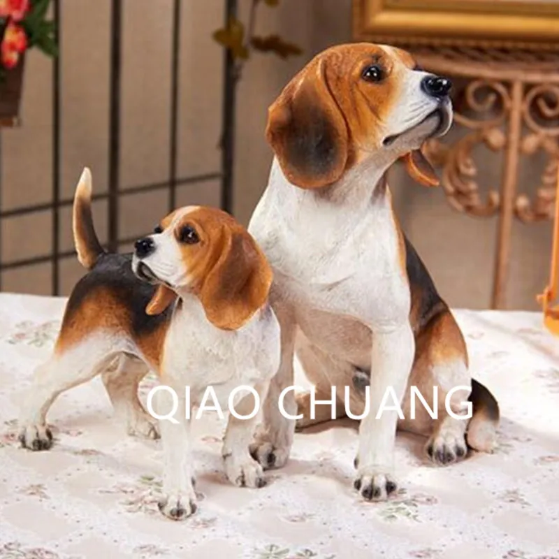 

Cute Animals Statue Beagle Simulation Lucky Dog Home Decorations Action Figure Resin Art Craft Collectible Model Toy L1448