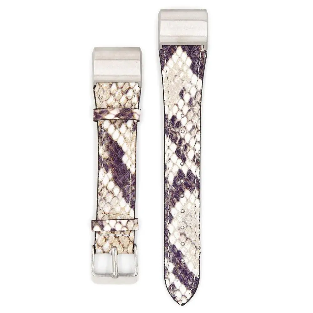Genuine Leather Band for Fitbit Charge 2 Bands Classic Wristband Metal Connectors Fitness Strap Women Men Small Large (10)
