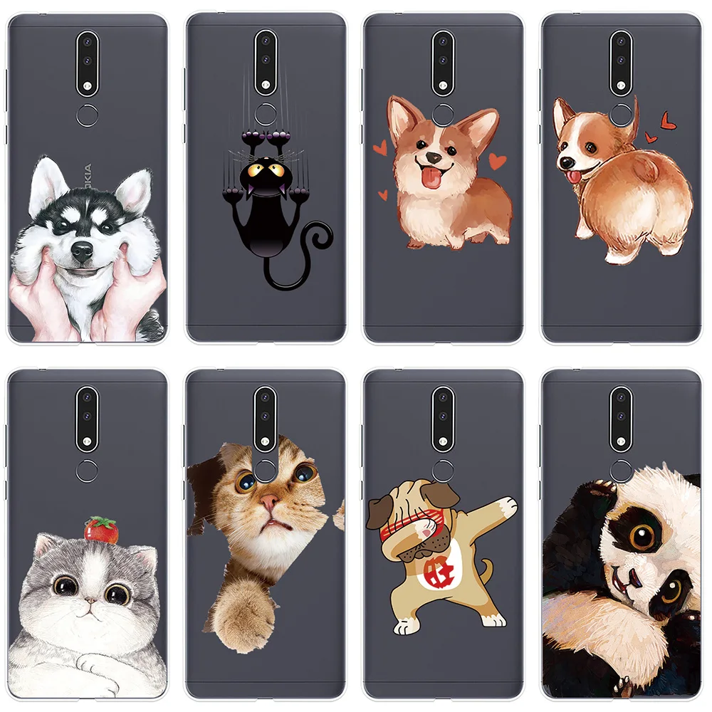 Phone Case For Nokia 1 2 3 5 6 7 8 Soft Cover Cute Dog Cat Silicone Fundas 2.1 3.1 5.1 6.1 Plus 7.1 8.1 case |