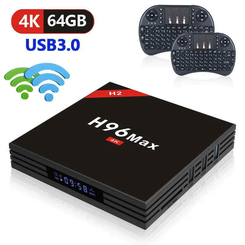 

New Hot H96 MAX H2 TV Box Android 7.1 RK3328 Quad Core 4 gb/64 gb 4 k VP9 HDR10 WiFi Bluetooth 4.0 Media Player PK X92 T9 H96PRO