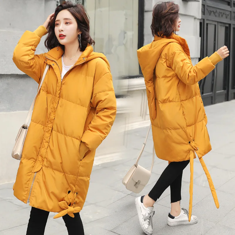 New 2018 Fashion Autumn Winter Parkas Long Hooded Bread Coat Loose ...