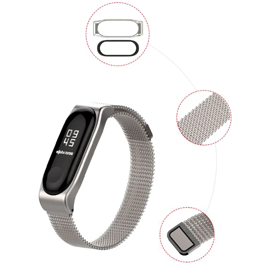 Браслет Mi Band 3 металлический Безвинтовой браслет из нержавеющей стали для Xiaomi Miband