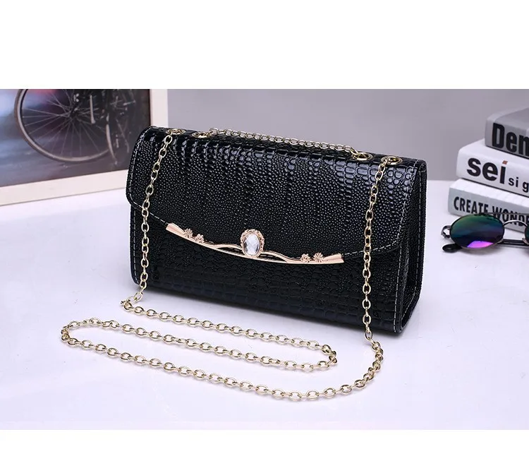 29 Women Bags Sweet Ladies Wind New Crocodile Pattern Womens Shoulder Messenger Bag Fashion Chain Solid Color Handbags