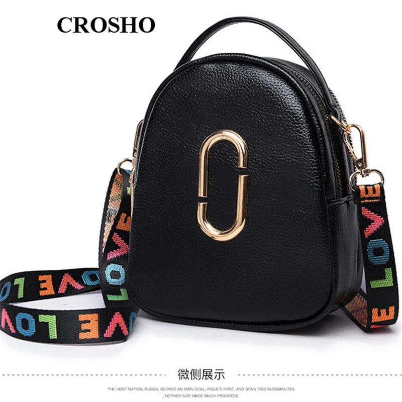 

CROSHO Multi Layer Large Capacity Mini Cross Shoulder Bag Panelled Circular