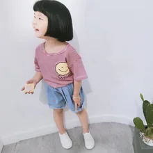 Новые летние детские спортивные костюмы; джинсовые шорты для мальчиков и девочек; джинсовые штаны для малышей; Детские повседневные короткие штаны; ковбойские спортивные брюки