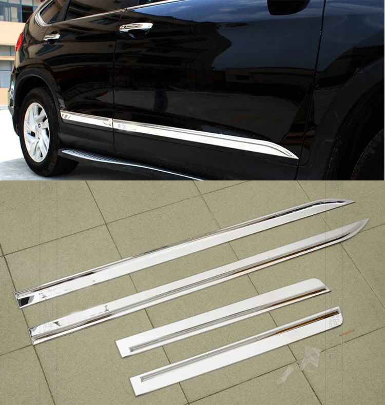 

FIT FOR HONDA CRV CR-V 2012 2013 2014 2015 CHROME SIDE DOOR BODY MOLDING TRIM COVER LINE GARNISH PROTECTOR ACCESSORIES 4PCS/SET