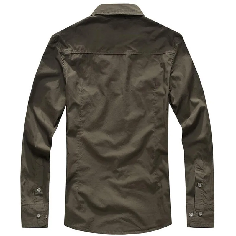MORUANCLE Для мужчин Повседневное ВВС полета модная Airborne пилот рубашка с вышивкой с длинным рукавом тактическая рубашки Размеры M-4XL