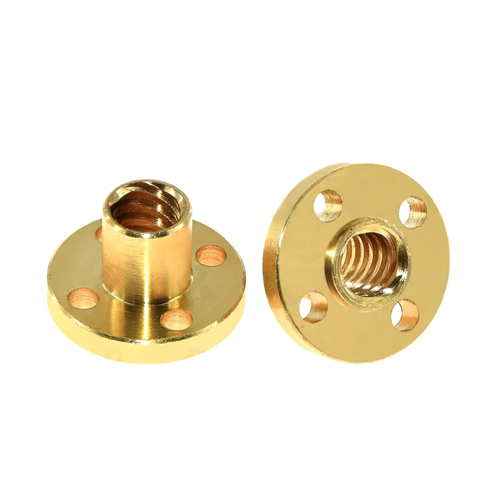 

T8 Screw nut Brass 22mm Flange Nut For CNC 3D Printer Parts 8mm 4-Start Lead Screw 300mm long With Copper