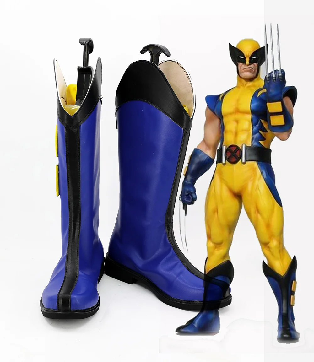 

X-Men Logan Cosplay Boots Shoes Blue Boots Custom Made Any Size