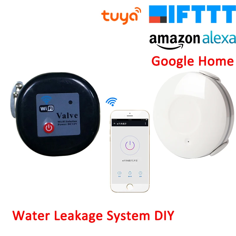 Датчик утечки воды Tuya Amazon Alexa Google Assistant IFTTT система сигнализации Wi Fi клапан