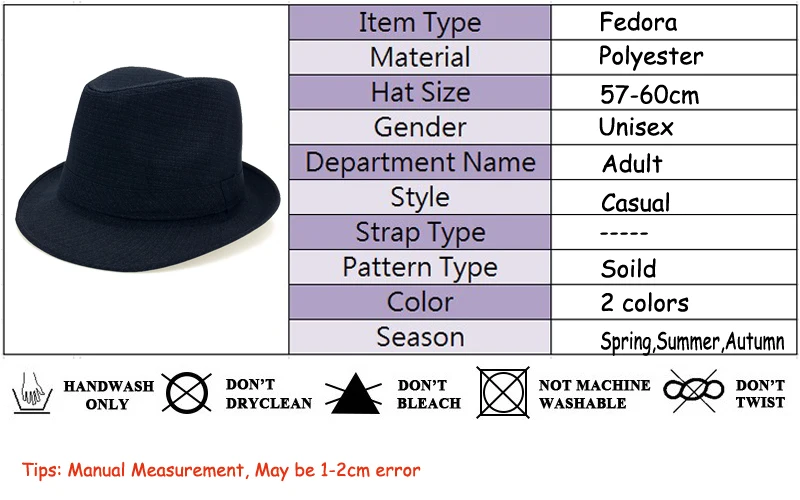 Fashion Sun Fedoras Summer Top Hats