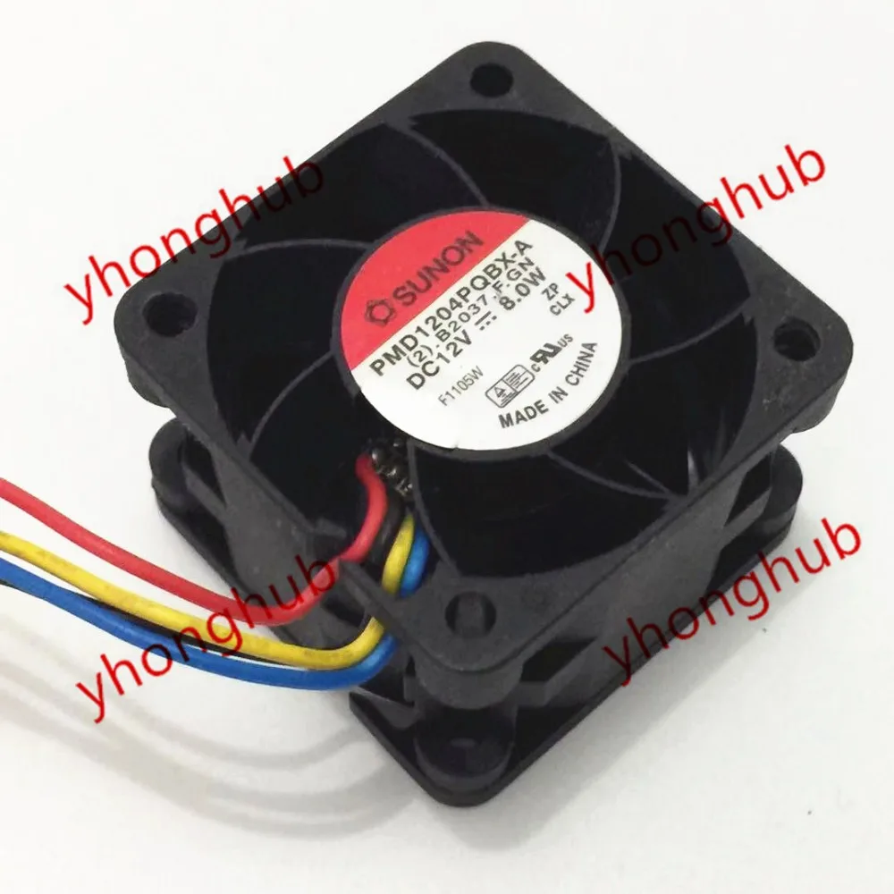 SUNON PMD1204PQBX A (2). B2037.F.GN DC 12V 8 Вт 40x40x28 мм 4 провод Сервер вентилятор охлаждения|square