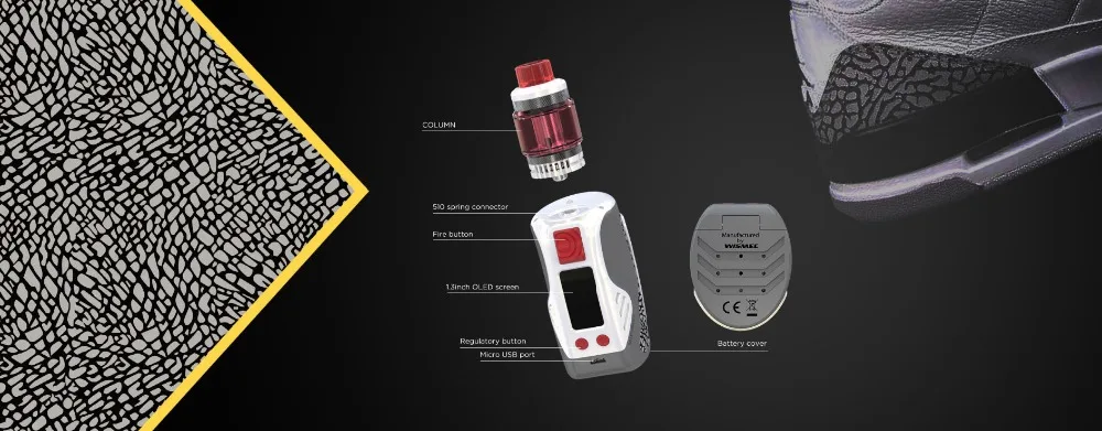 Original Wismec Reuleaux Tinker Kit 300W REULEAUX TINKER Box MOD with 6.5ml Column Tank Electronic Cigarette Vape Vaporizer 01 (5)