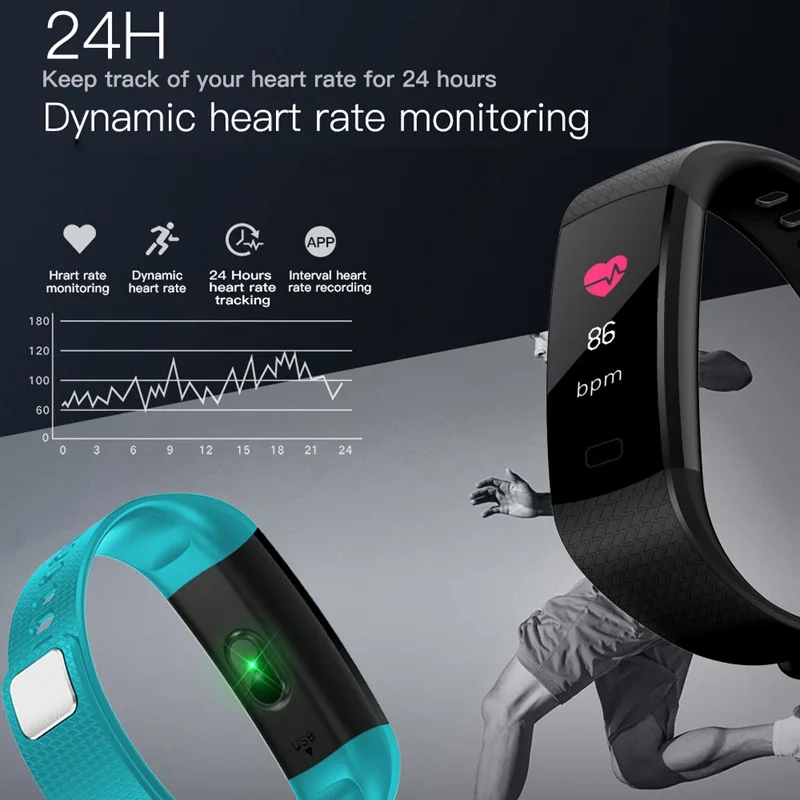 Y5 умный Браслет монитор сердечного ритма фитнес-браслет цветной экран кровяное давление трекер активности группа