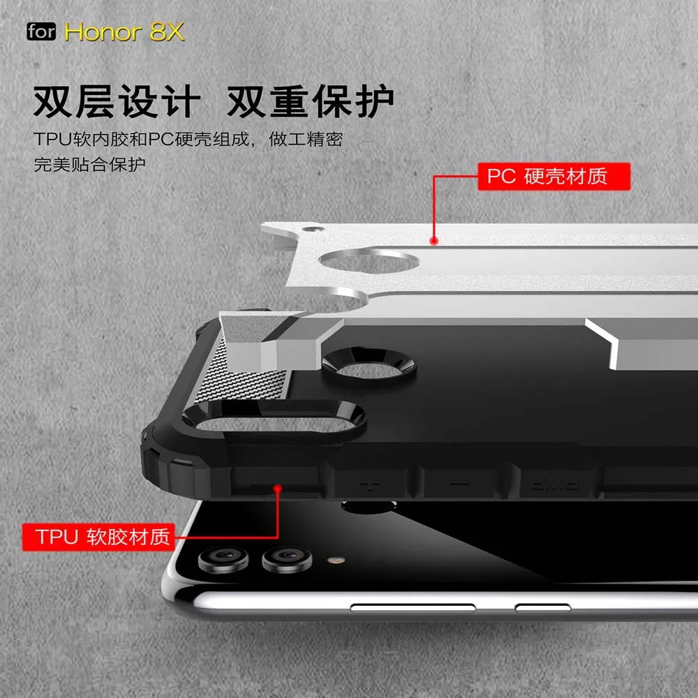 Противоударный бронированный чехол для Huawei Honor 8X 6 0 дюйма Honor8X View 10 Lite задняя