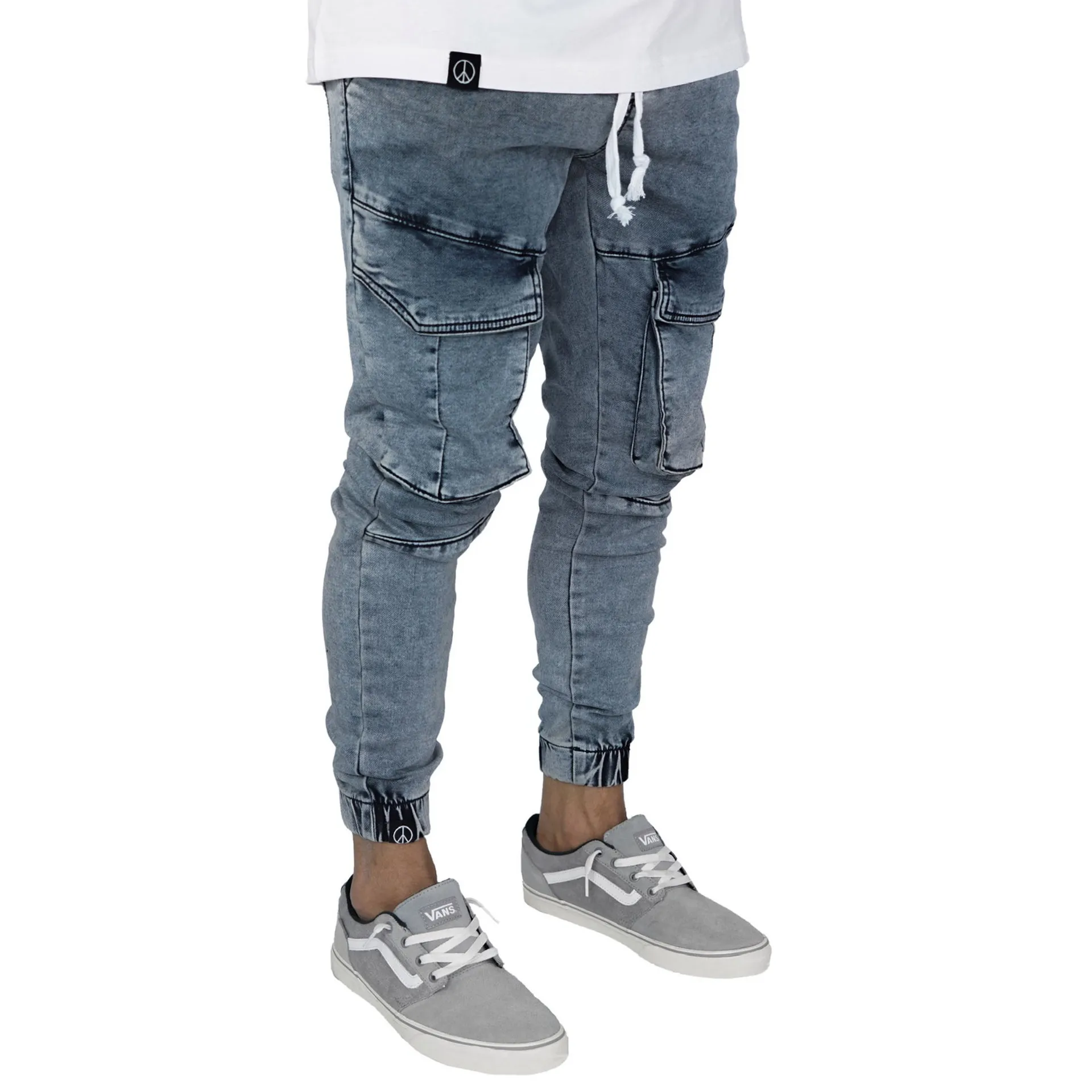 Мужские повседневные потертые джинсы обтягивающие тактические карго джинсовые штаны 3XL