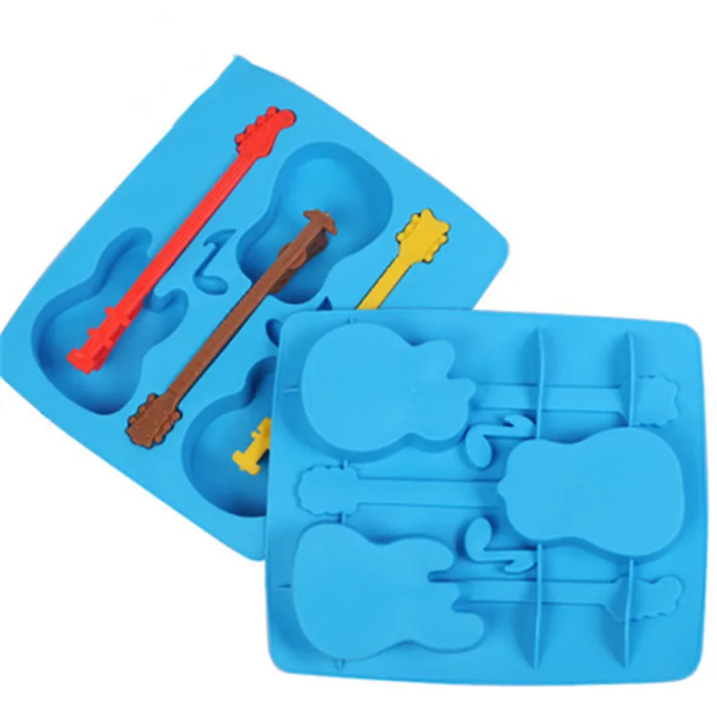 

Multi-Purpose Ice Cube Creative Guitar Pattern Silicone Ice Box Summer Hot Blue Personality Novelty Handmade Snack Tool CJ006