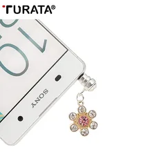 Цветок Алмаз Bling алмаз Анти Пыль разъем универсальный 3,5 мм заглушка для входа наушников мобильного телефона Разъем для iPhone 6 6S samsung htc iPad