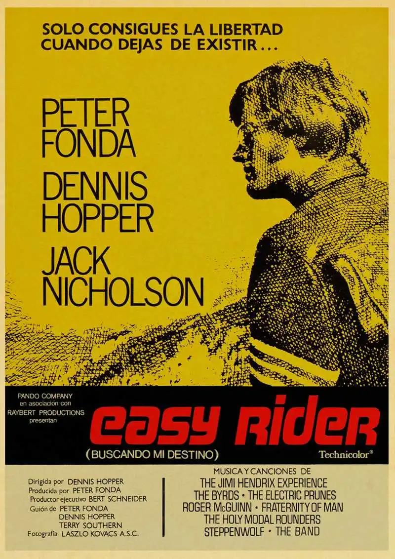 Фильм Easy Rider Плакат Украшение дома крафт-бумага Ретро плакат мотоцикл рисунок core наклейки на стену - Цвет: D83