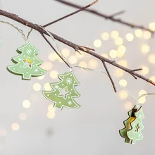 WholesaleChristmas дерево форма 10 светодиодный гирлянды теплый белый вечерние украшения для дома подвесной Декор#25