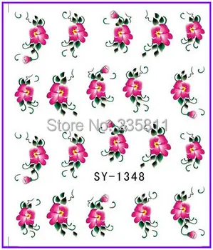 

1X Water Transfers Stickers Nail Decals Stickers Water Decal Red Flower Rose Bud SY1348