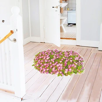 

3D Flowers Floor Stickers Nature Wall Stickers Bathroom Living Room Bedroom Decals Articles Stickers