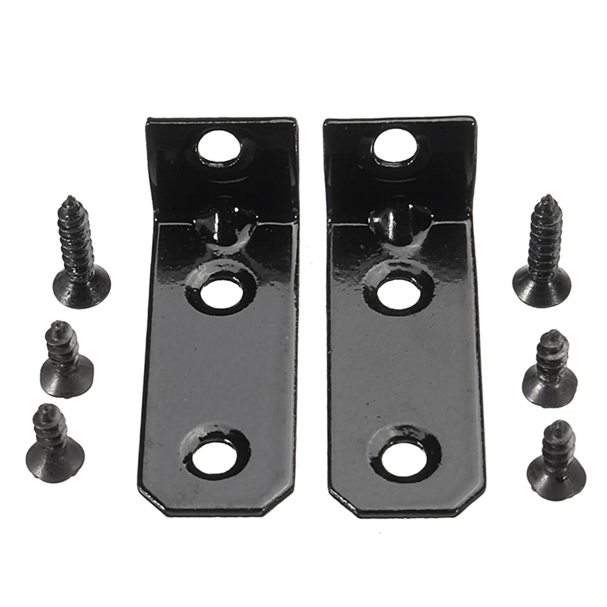 2pc Black steel Glove Box Lid Hinge Bracket Snapped Repair "Z" Brackets
