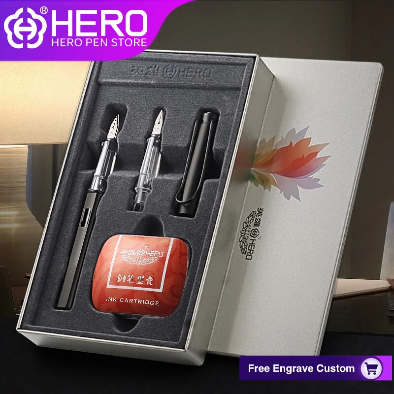 

Hero Fountain Pen Original Official Authentic 6 Color Optional Office Writing Standard Type Iraurita Free Engrave Custom Ink Pen