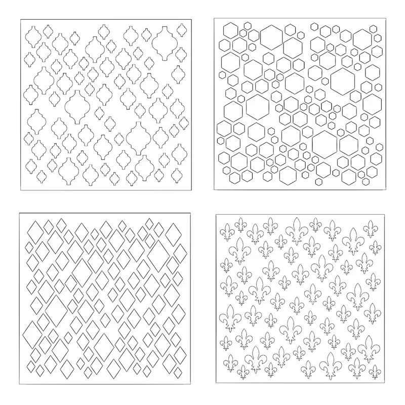 

Diamond Hexagon Pattern Plastic Stencil for DIY Scrapbooking Album DIY Paper Card Craft Fun Templates Decoation 8x8 inch