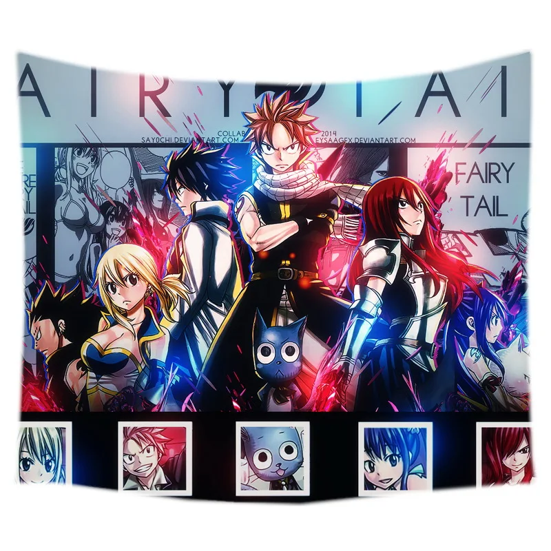 Fairy Tail Гобелены хиппи Home Декоративное Настенное подвесное гобелены пляжные Йога Коврики Постельные покрывала Скатерти