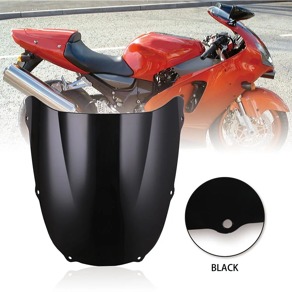 Горячая лобовое стекло мотоцикла для Kawasaki NINJA ZX6R 636 ZX-6R 1998-1999 ZX 6R 98 99 Double Bubble - Цвет: black