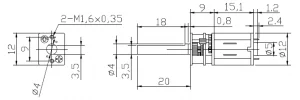 Mini Metal Gear Motor N20 DC 12V1