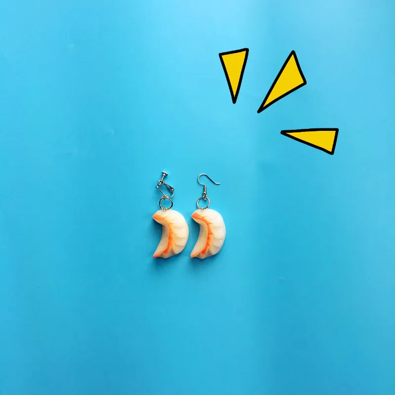 

Simulation funny Resin Imitation Dumpling Dangle Earrings for Lady Unique Food Funny Jewelry Best Friend Dumpling Earrings