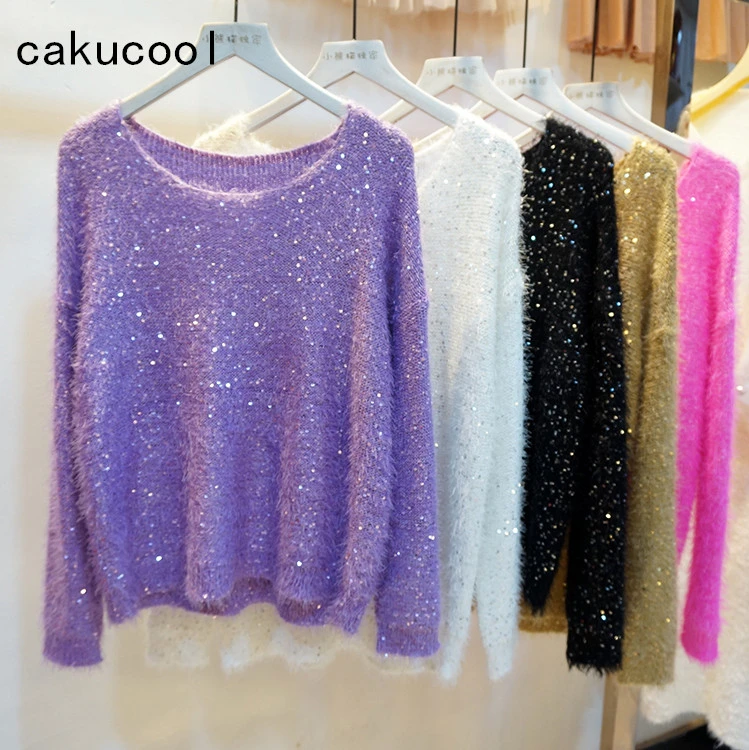 sequin long sweater