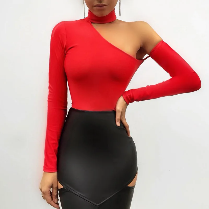 Download InstaHot Mock Neck Long Sleeve T Shirts Women 2018 Autumn ...