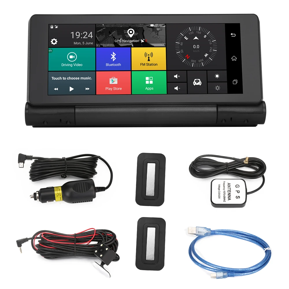 Автомобильный видеорегистратор GPS Android ADAS 3G камера 5 0 ROM16GB RAM1GB 6 86 &quotFHD 1080P