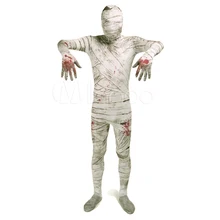 Хэллоуин высокого качества взрослые мужские костюмы мумии мужской череп Косплей Костюм мужской Камуфляжный костюм из спандекса Мумия полный комбинезон